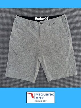 Hurley Phantom Gray Hybrid Shorts Mens Size 32 Stretch Surf Swim